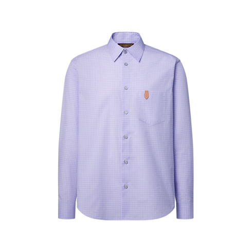 Men - Cotton Silk Long-Sleeved Jacquard Shirt Men Ready-to-Wear All Ready-to-Wear | LOUIS VUITTON (Product zoom)