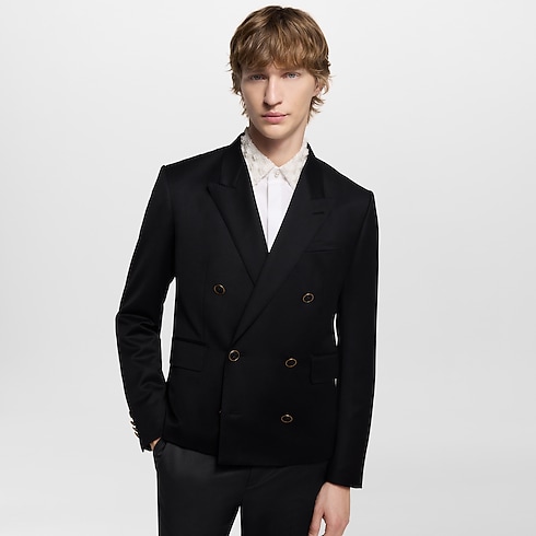 Men - Cropped Double-Breasted Jacket Men Ready-to-Wear Blazers and Jackets | LOUIS VUITTON (Product zoom)