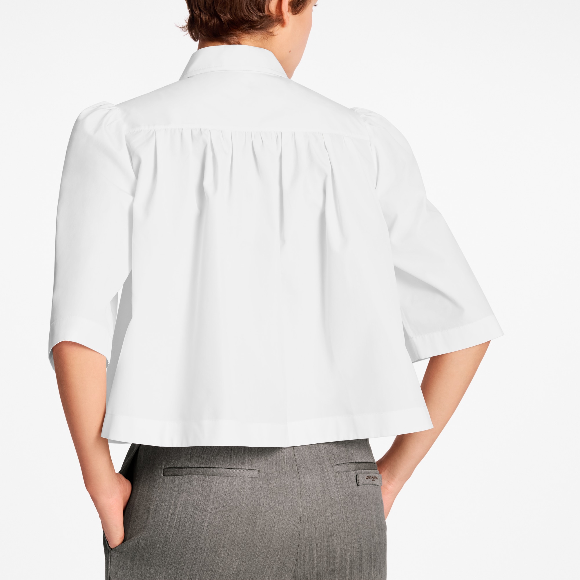 Women - Cropped Flap Pocket Shirt  Women Ready-to-Wear Tops | LOUIS VUITTON (Product zoom)