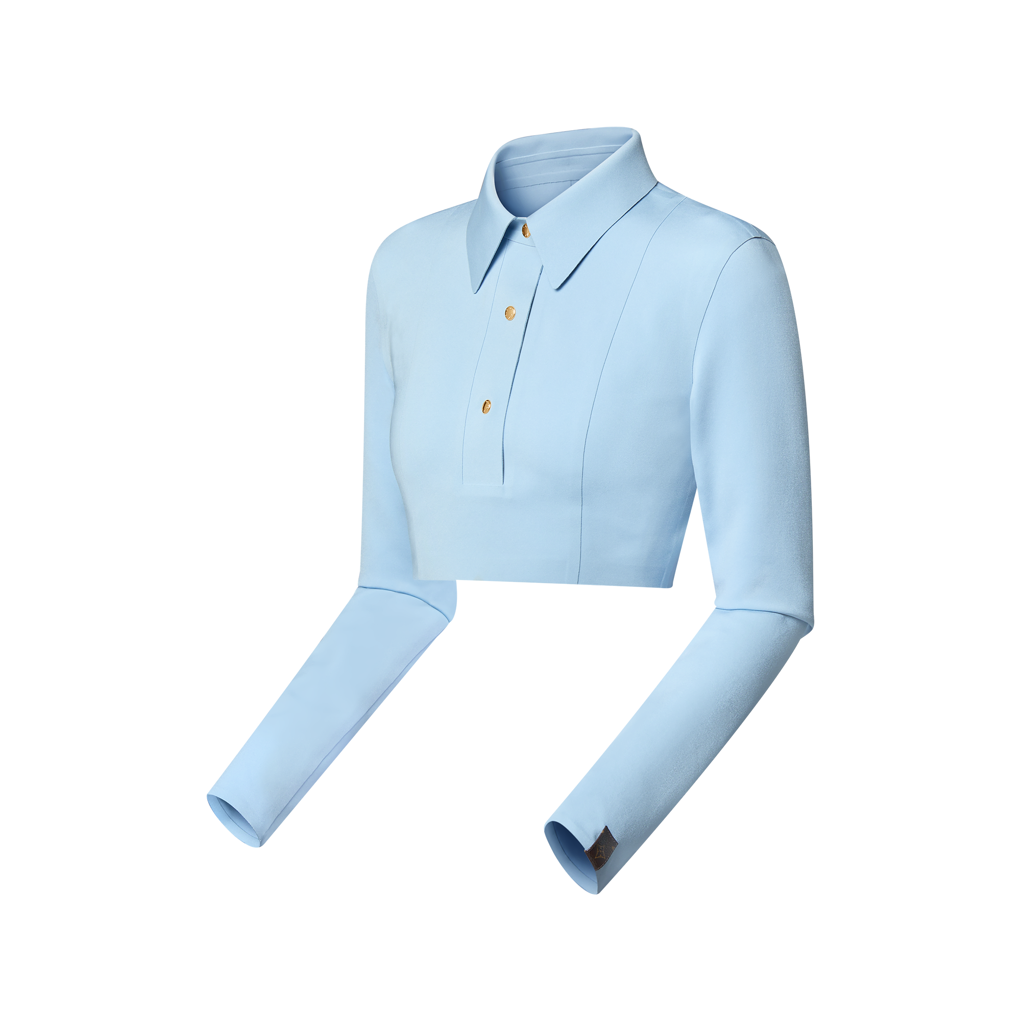 Women - Cropped Long-Sleeved Polo Top  Women Ready-to-Wear Tops | LOUIS VUITTON (Product zoom)