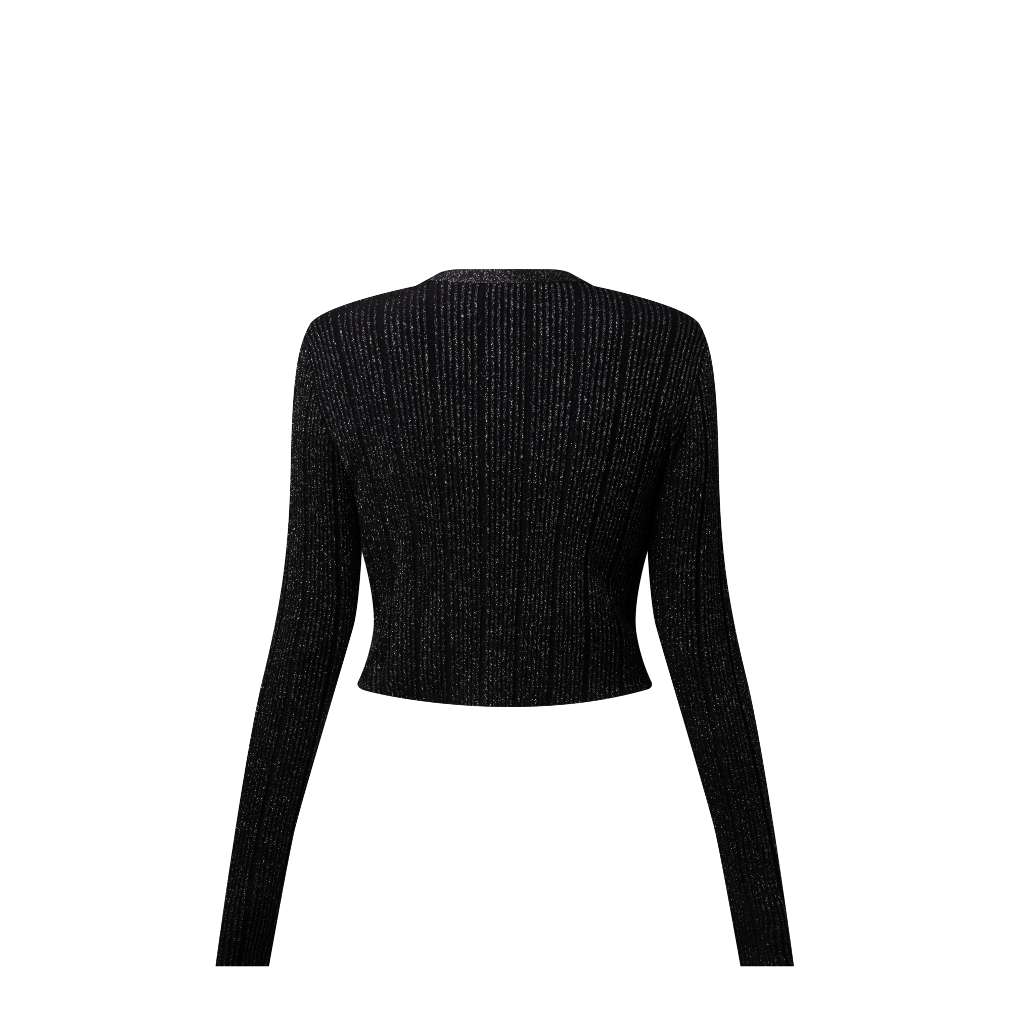 Women - Cropped Rib-Knit Lurex Cardigan  Women Ready-to-Wear Knitwear | LOUIS VUITTON (Product zoom)