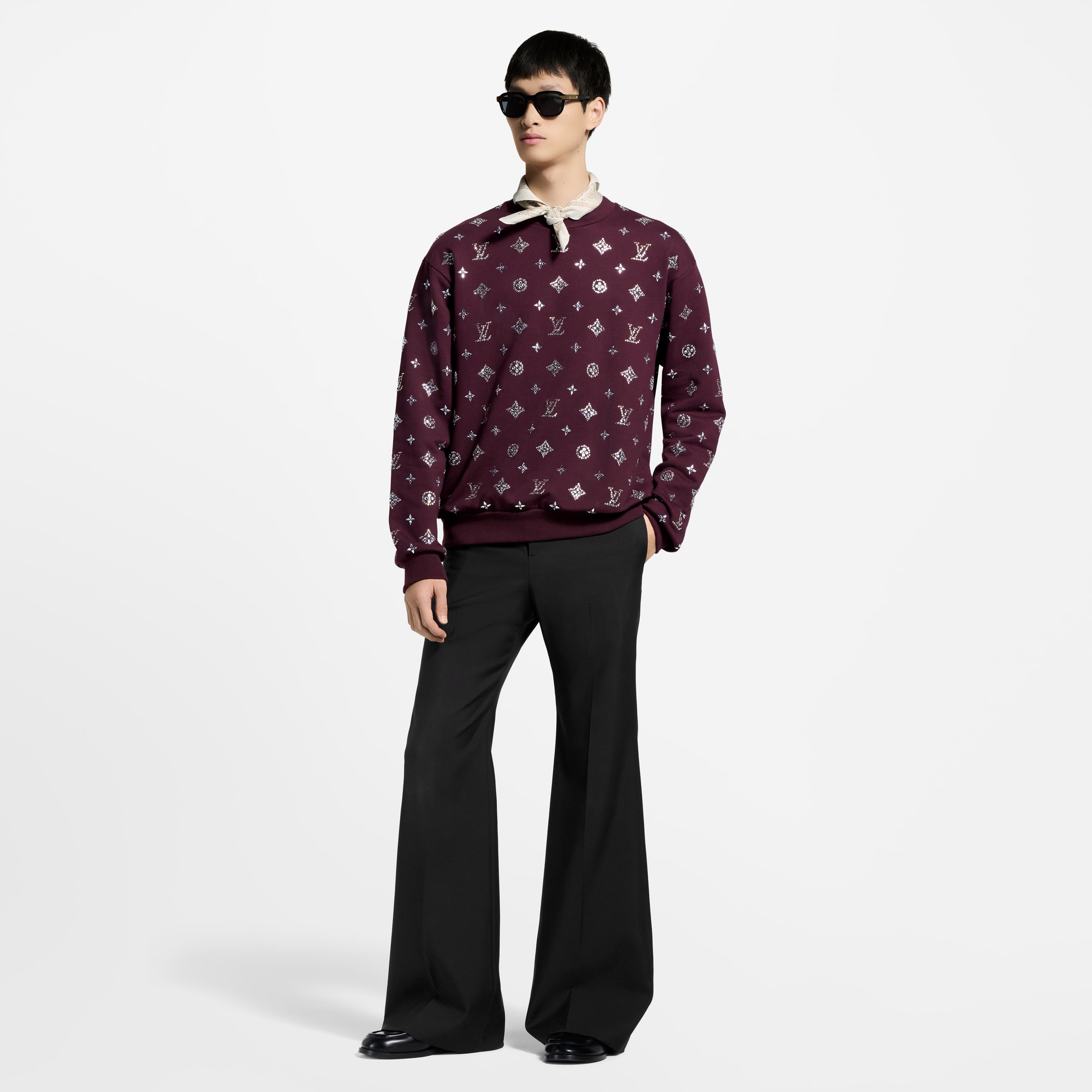 Men - Crystal Monogram Crewneck  Men Ready-to-Wear Knitwear and Sweatshirts | LOUIS VUITTON (Product zoom)
