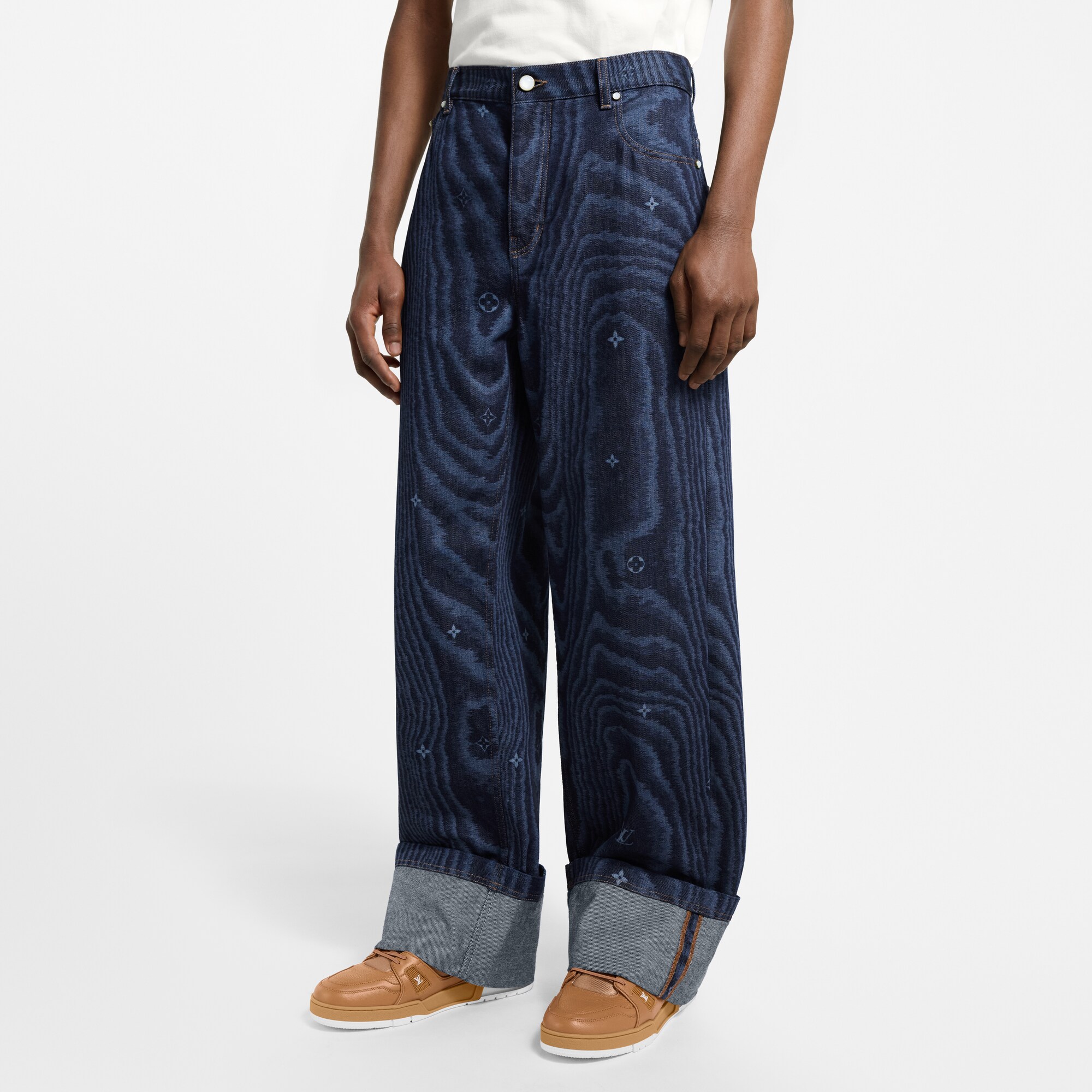 Men - Cuffed Denim Skate Trousers  Men Ready-to-Wear Denim Collection | LOUIS VUITTON (Product zoom)