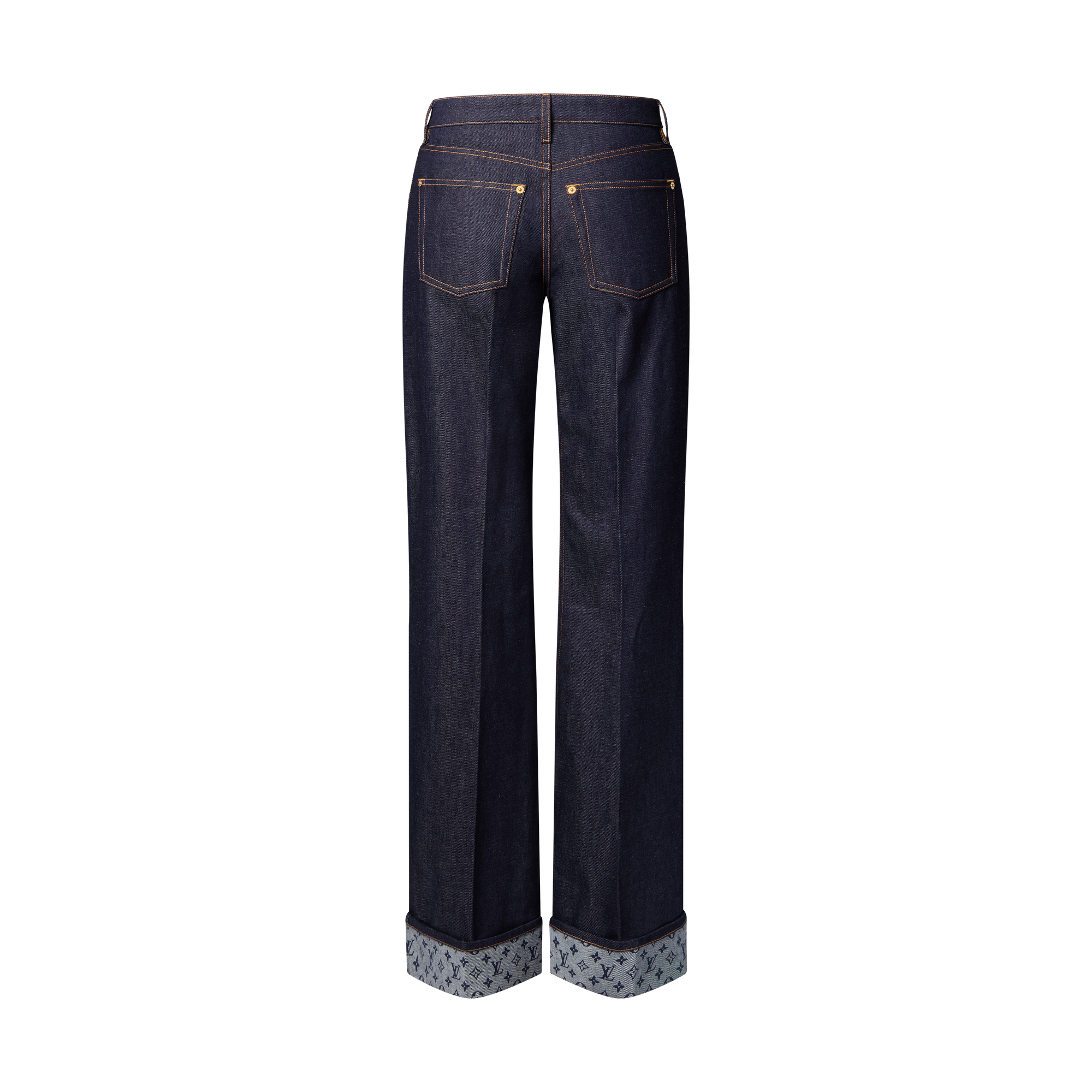 Women - Cuffed Hem Flared Jeans  Women Ready-to-Wear Trousers | LOUIS VUITTON (Product zoom)