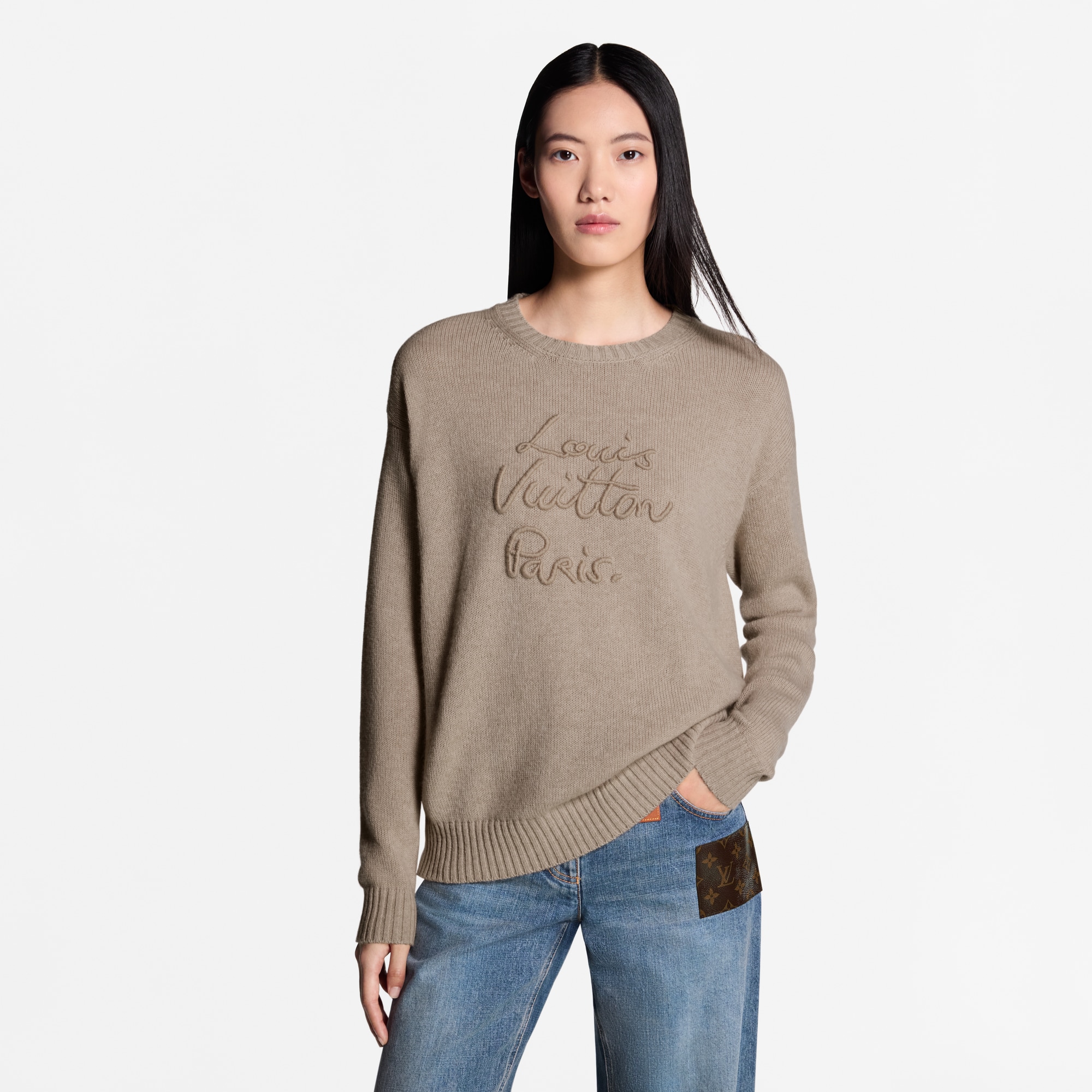 Women - Cursive Signature Jumper  Women Ready-to-Wear Knitwear | LOUIS VUITTON (Product zoom)