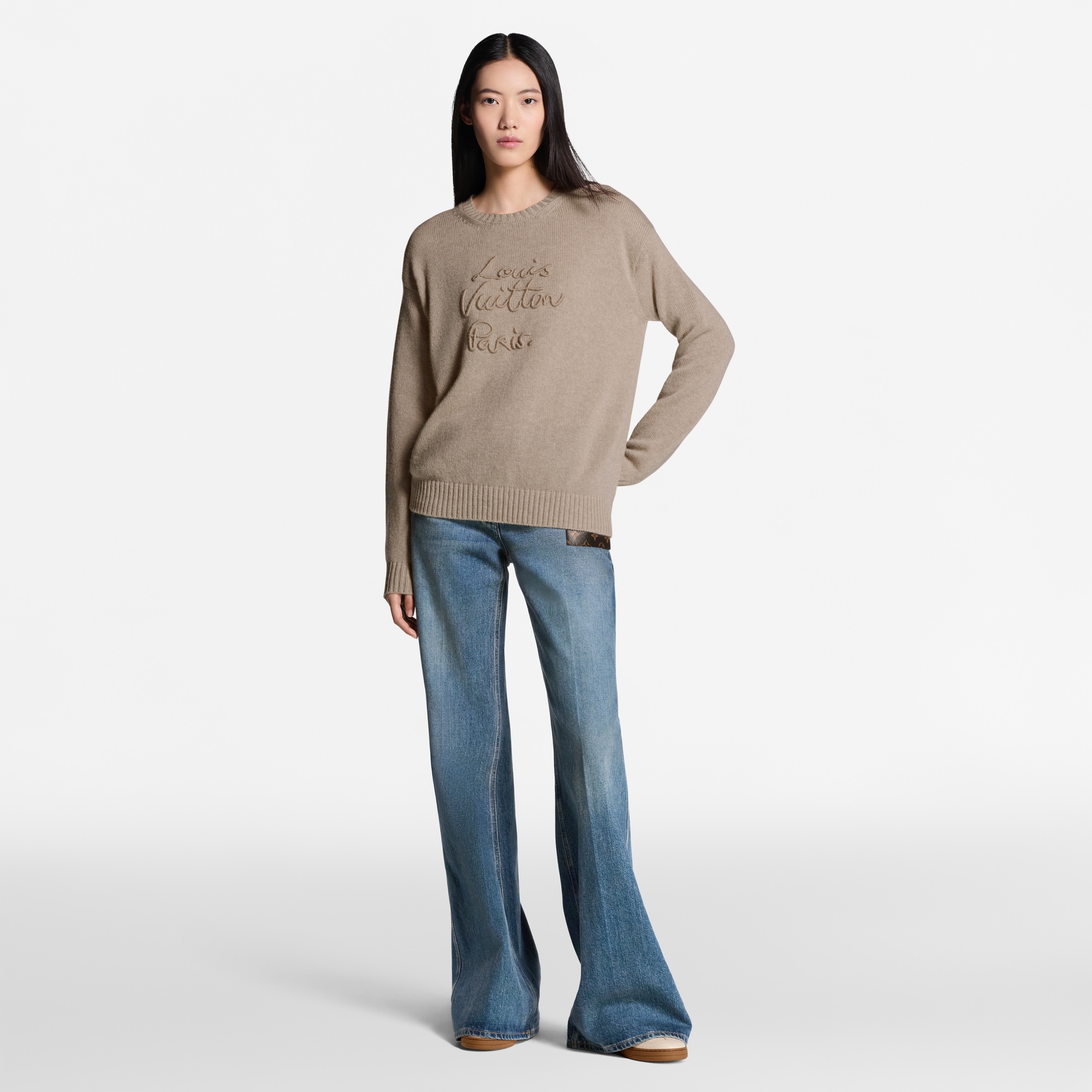 Women - Cursive Signature Jumper  Women Ready-to-Wear Knitwear | LOUIS VUITTON (Product zoom)