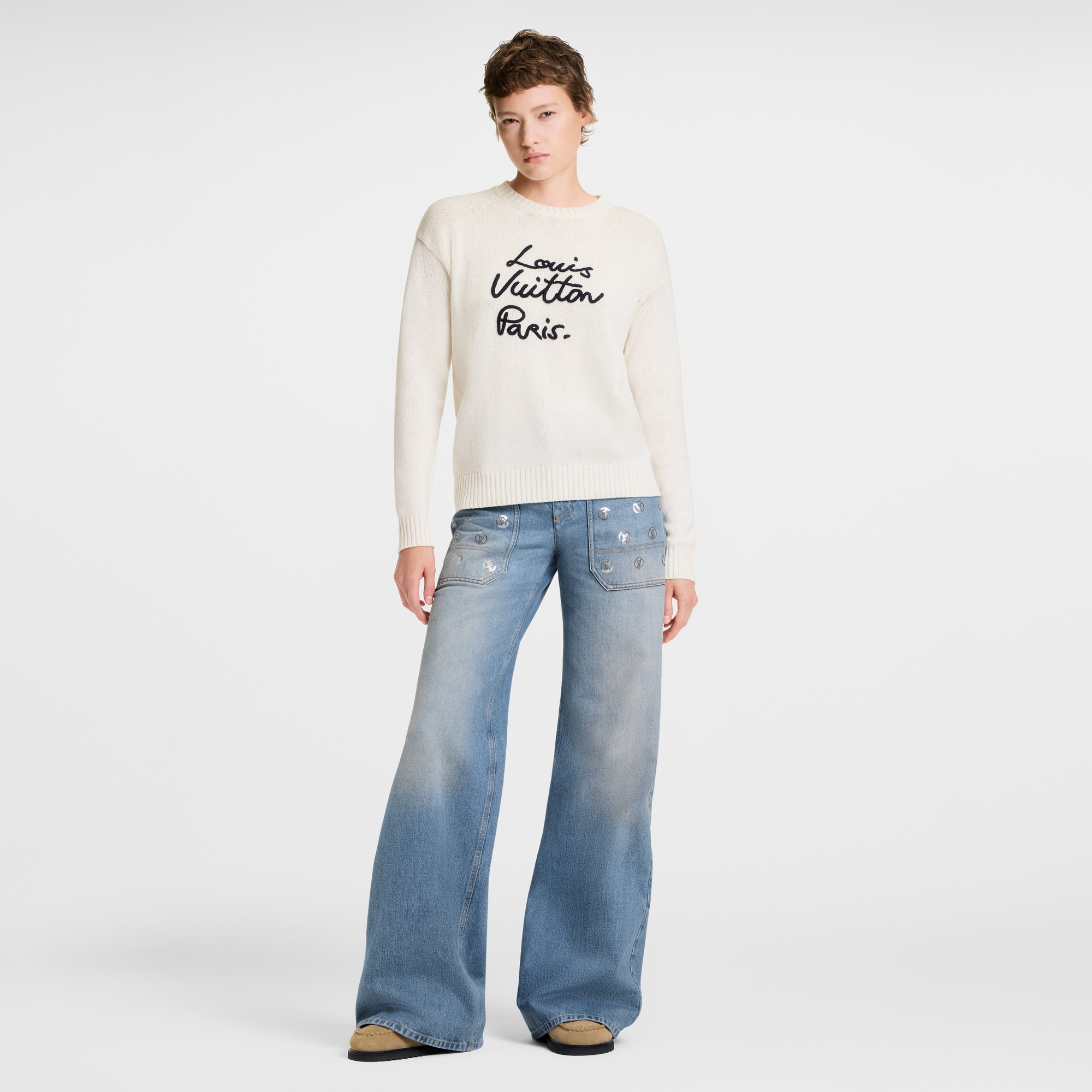 Women - Cursive Signature Jumper  Women Ready-to-Wear Knitwear | LOUIS VUITTON (Product zoom)
