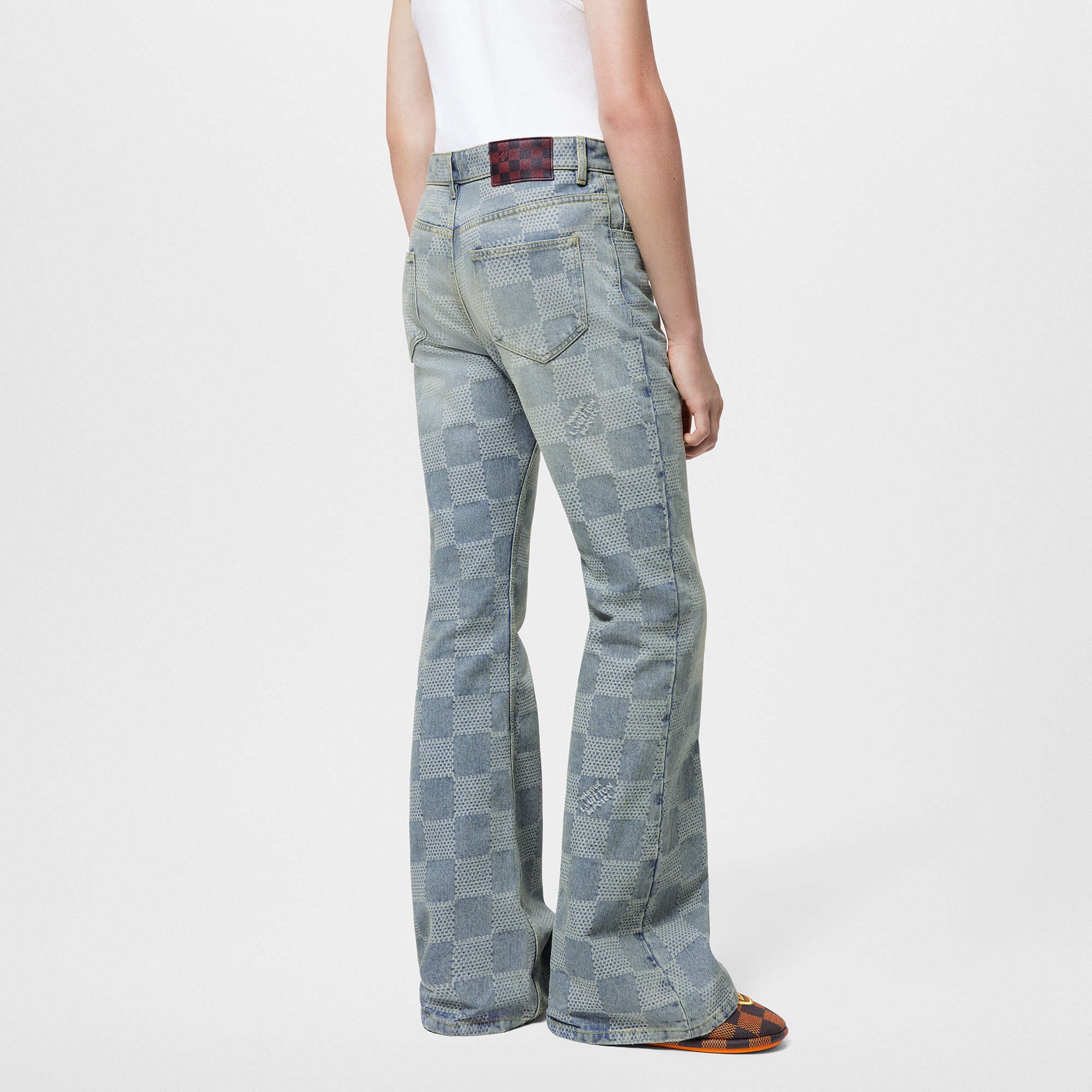 Men - Damier Bootcut Denim Trousers  Men Ready-to-Wear Denim Collection | LOUIS VUITTON (Product zoom)