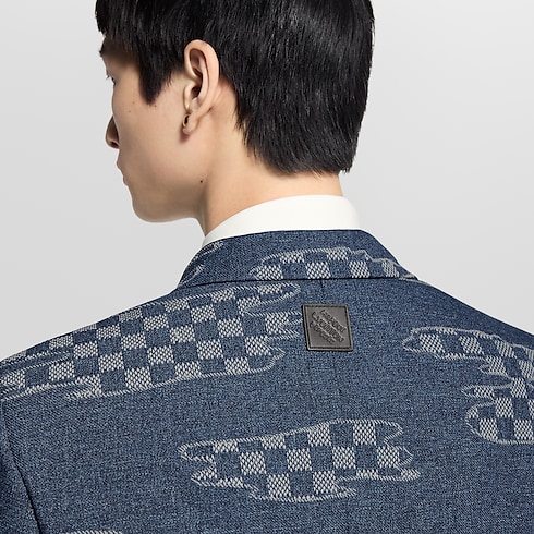 Men - Damier Cropped Single-Breasted Jacket Men Ready-to-Wear Blazers and Jackets | LOUIS VUITTON (Product zoom)