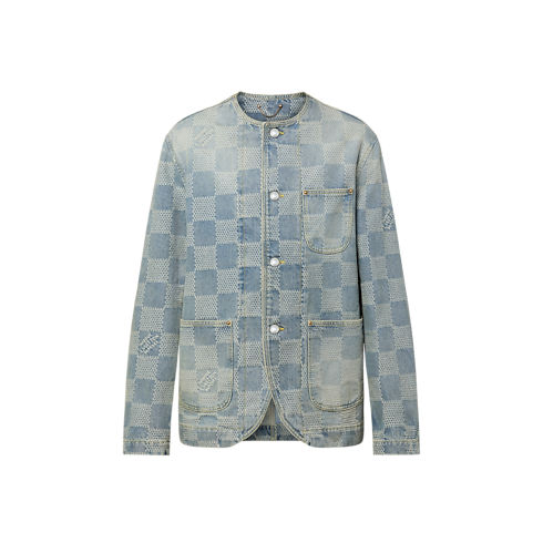Men - Damier Denim 3D Chic Jacket Men Ready-to-Wear Outerwear and Coats | LOUIS VUITTON (Product zoom)