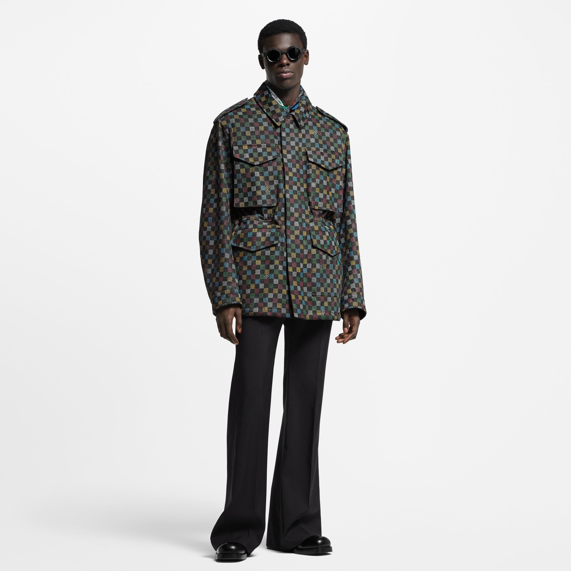 Men - Damier Denim Parka  Men Ready-to-Wear Outerwear and Coats | LOUIS VUITTON (Product zoom)