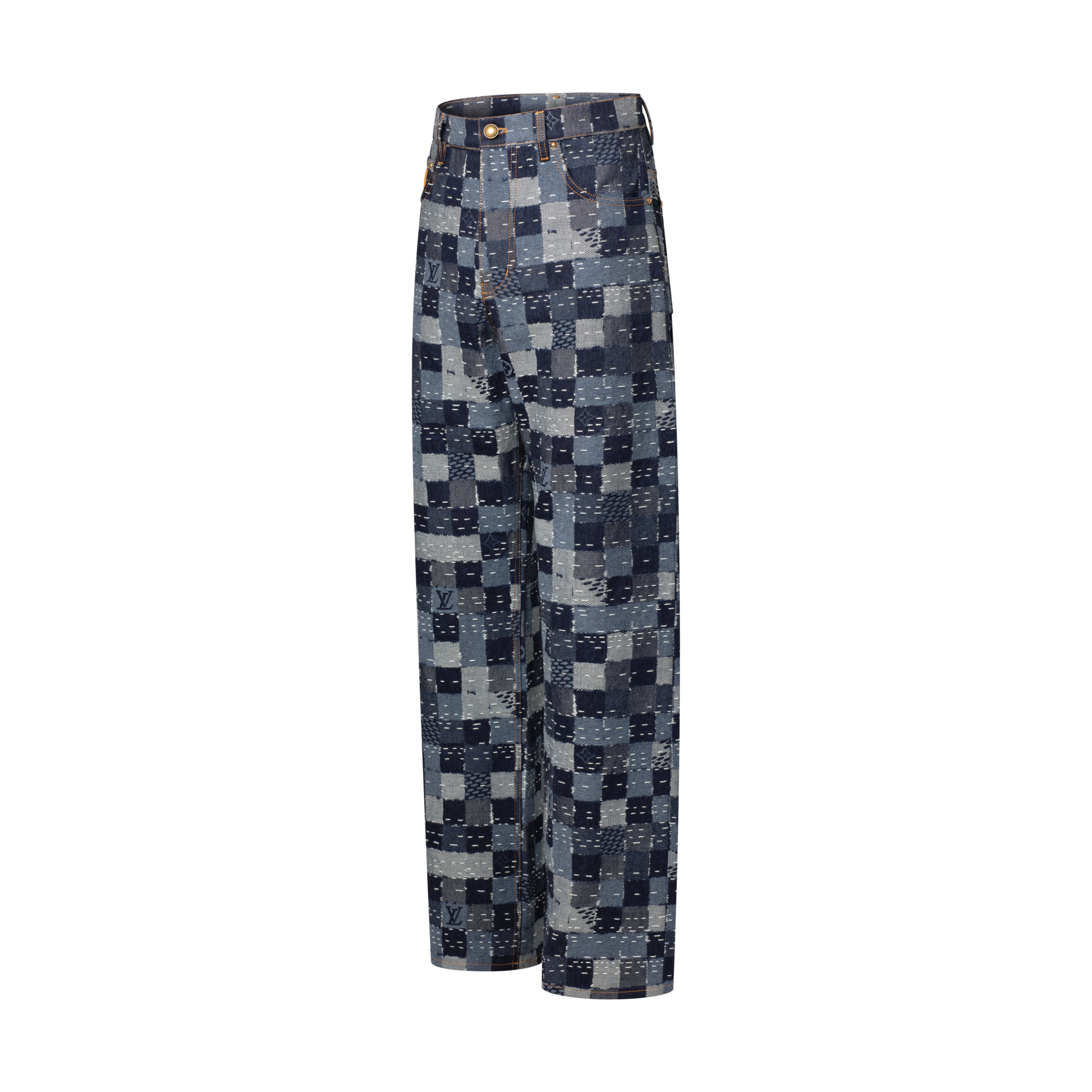 Men - Damier Denim Skate Trousers  Men Ready-to-Wear Denim Collection | LOUIS VUITTON (Product zoom)