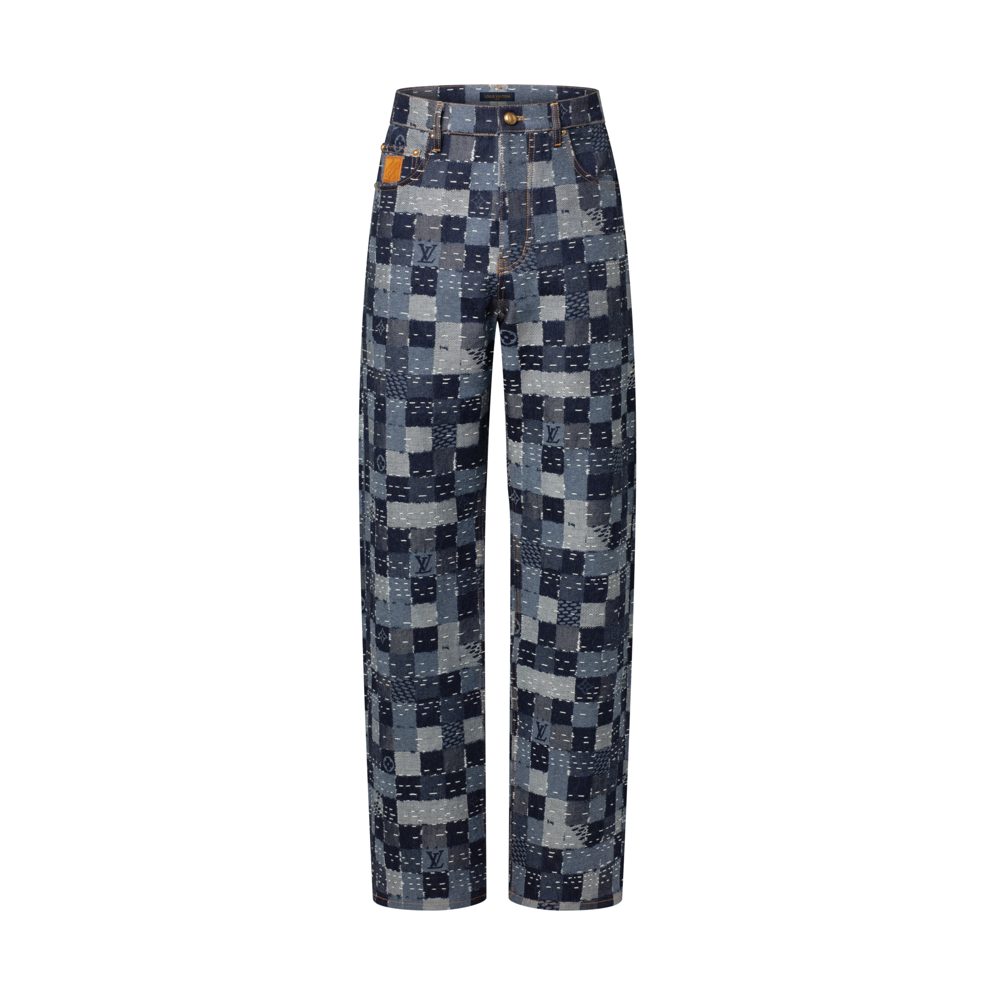Men - Damier Denim Skate Trousers  Men Ready-to-Wear Denim Collection | LOUIS VUITTON (Product zoom)