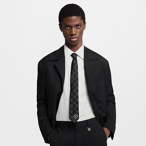 Men - Damier Evening Tie S00 Men Accessories Ties and Pocket Squares | LOUIS VUITTON (Product zoom)