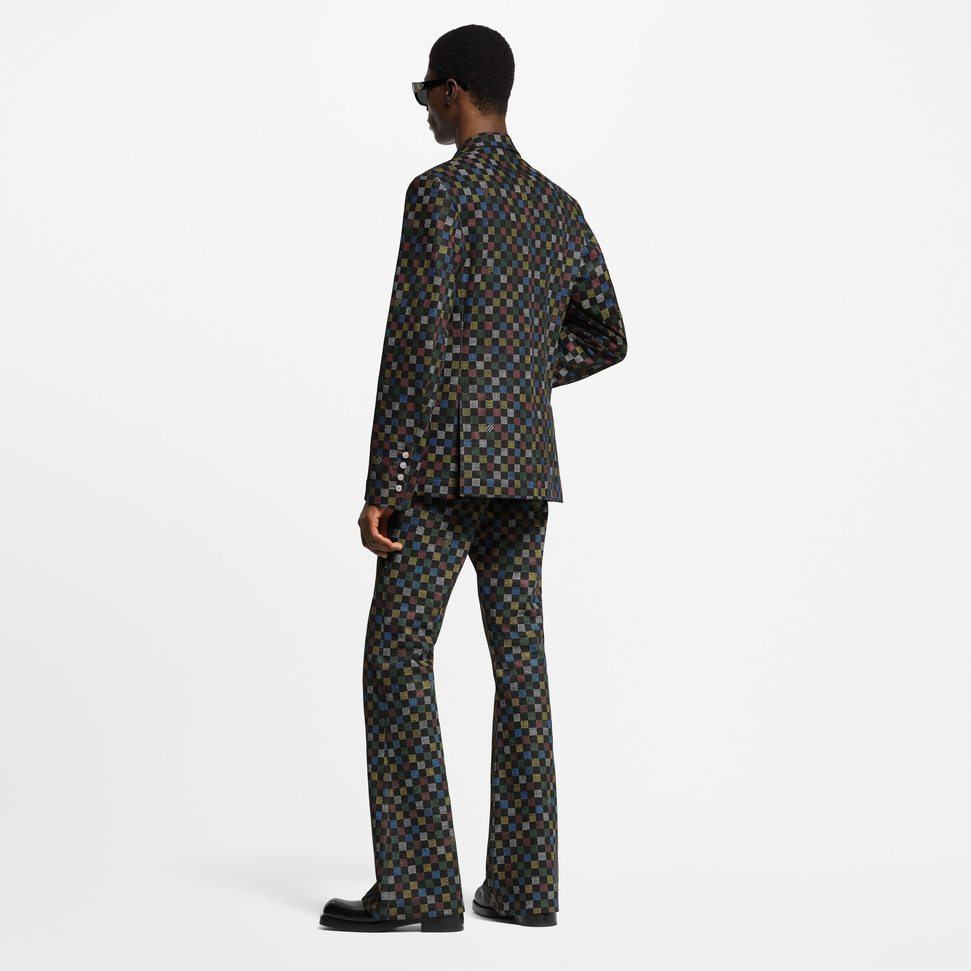 Men - Damier Flared Denim Trousers  Men Ready-to-Wear Denim Collection | LOUIS VUITTON (Product zoom)