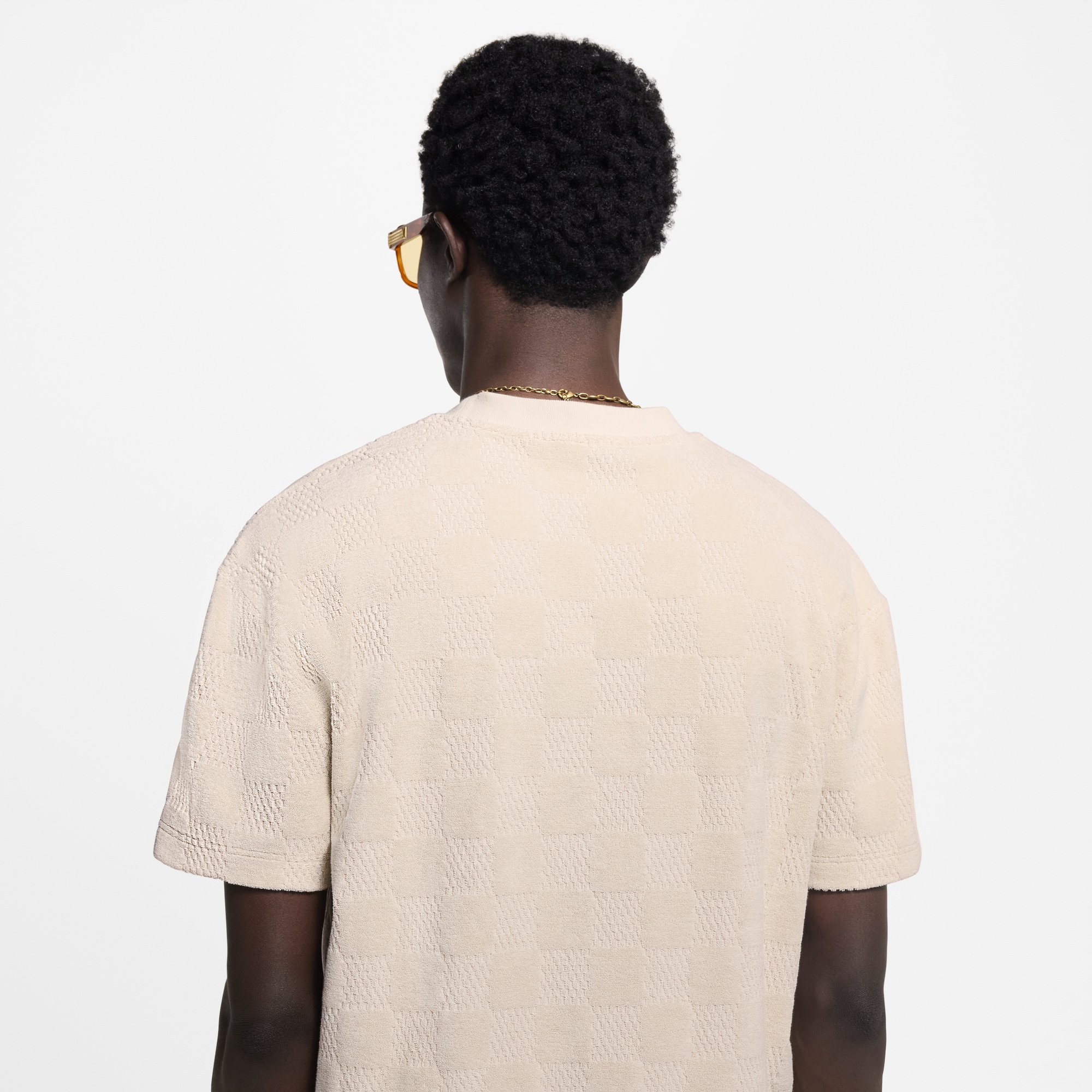 Men - Damier French Terry T-Shirt  Men Ready-to-Wear T-Shirts and Polos | LOUIS VUITTON (Product zoom)