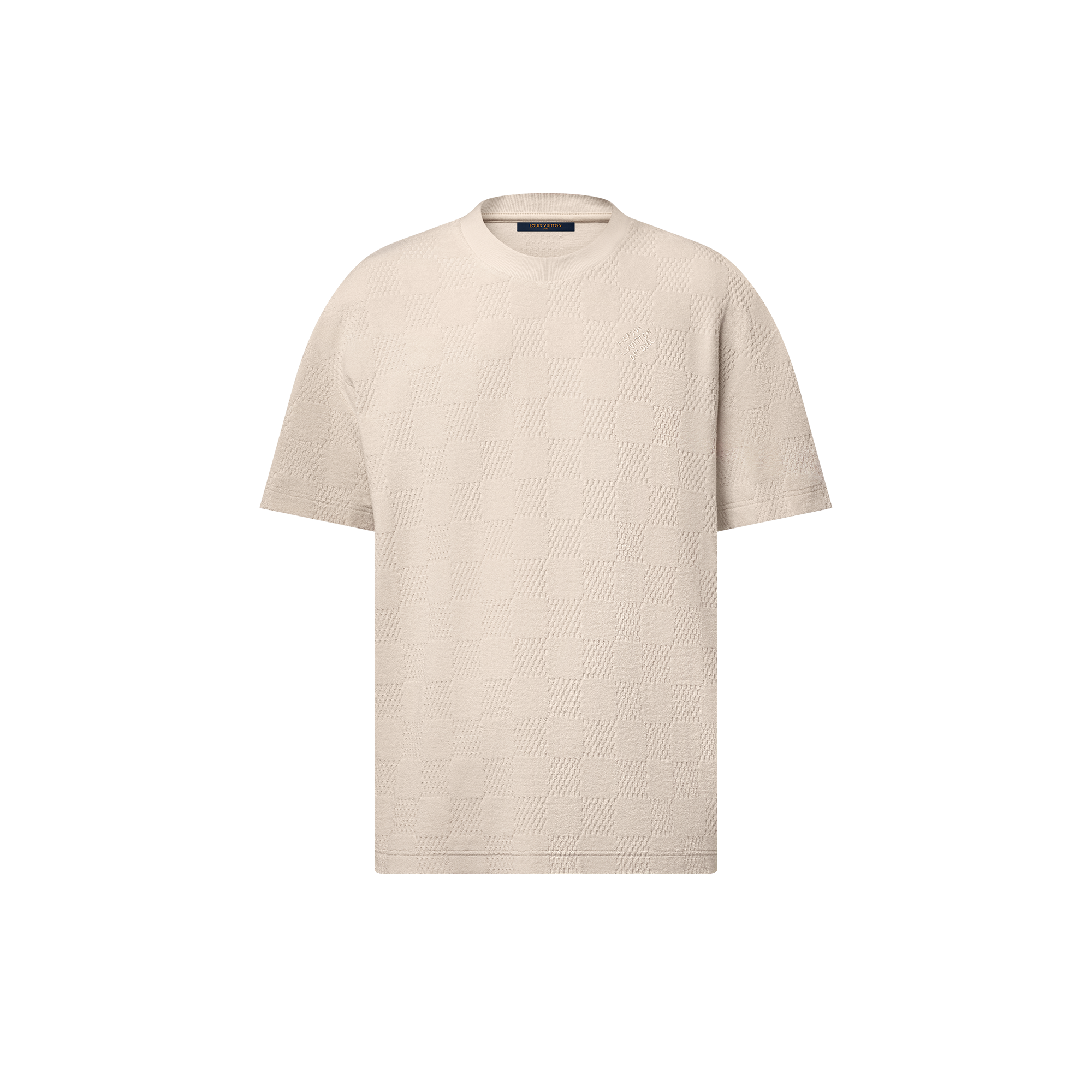 Men - Damier French Terry T-Shirt  Men Ready-to-Wear T-Shirts and Polos | LOUIS VUITTON (Product zoom)