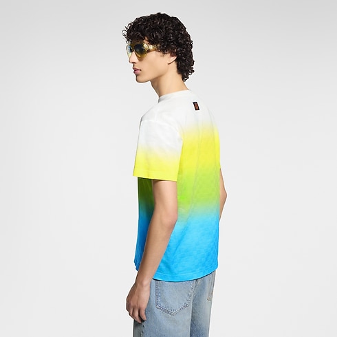 Men - Damier Gradient Jacquard Cotton T-Shirt Men Ready-to-Wear T-Shirts and Polos | LOUIS VUITTON (Product zoom)