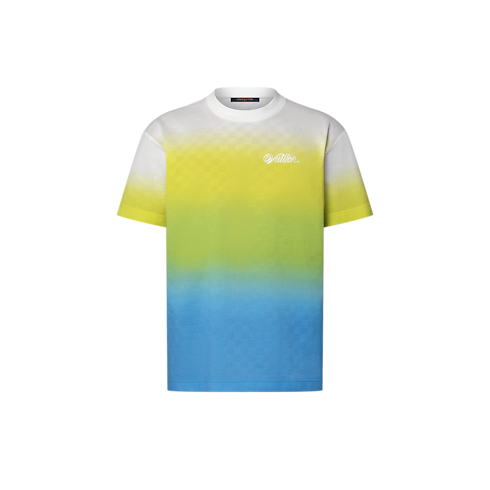 Men - Damier Gradient Jacquard Cotton T-Shirt Men Ready-to-Wear T-Shirts and Polos | LOUIS VUITTON (Product zoom)