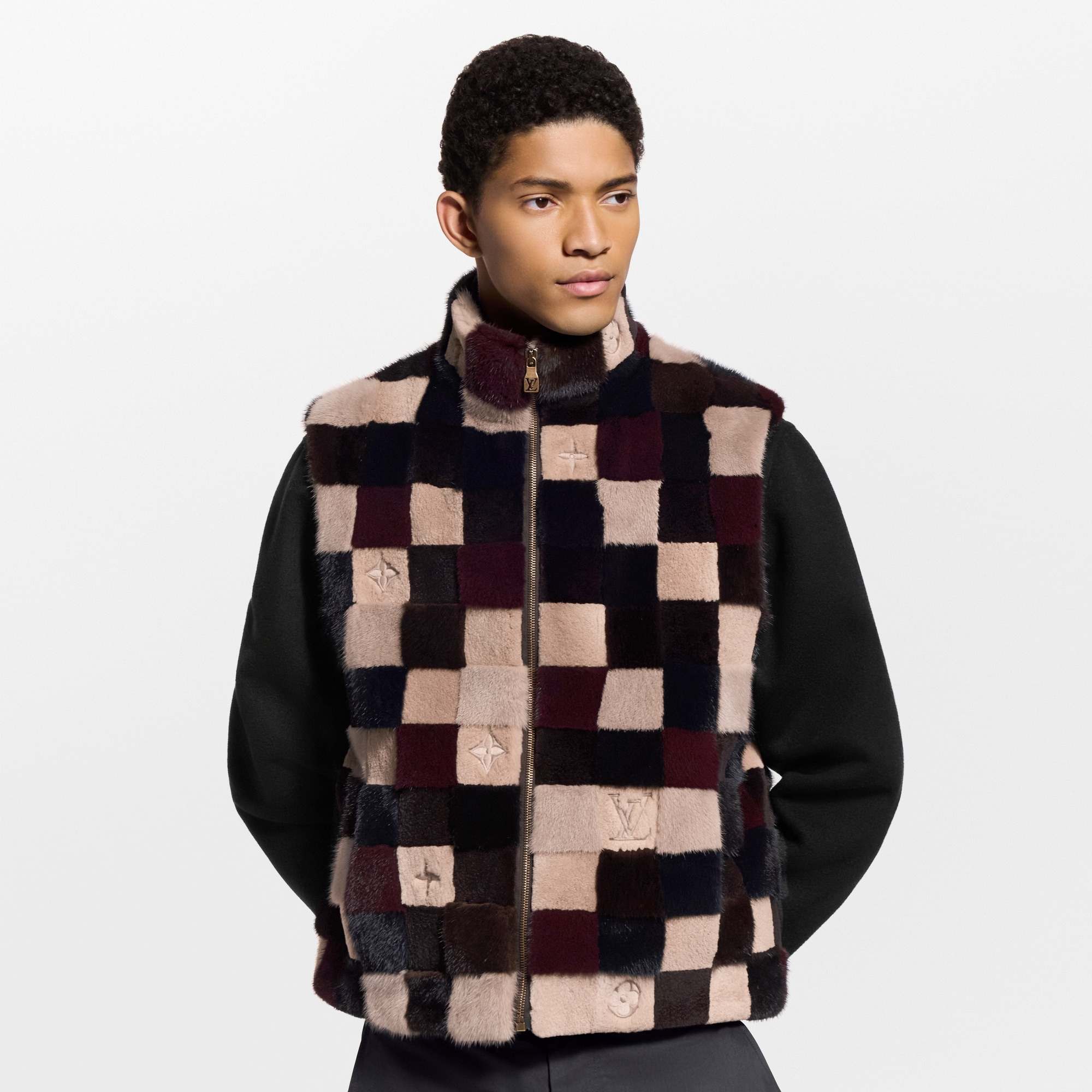 Men - Damier Mink Gilet  Men Ready-to-Wear Outerwear and Coats | LOUIS VUITTON (Product zoom)