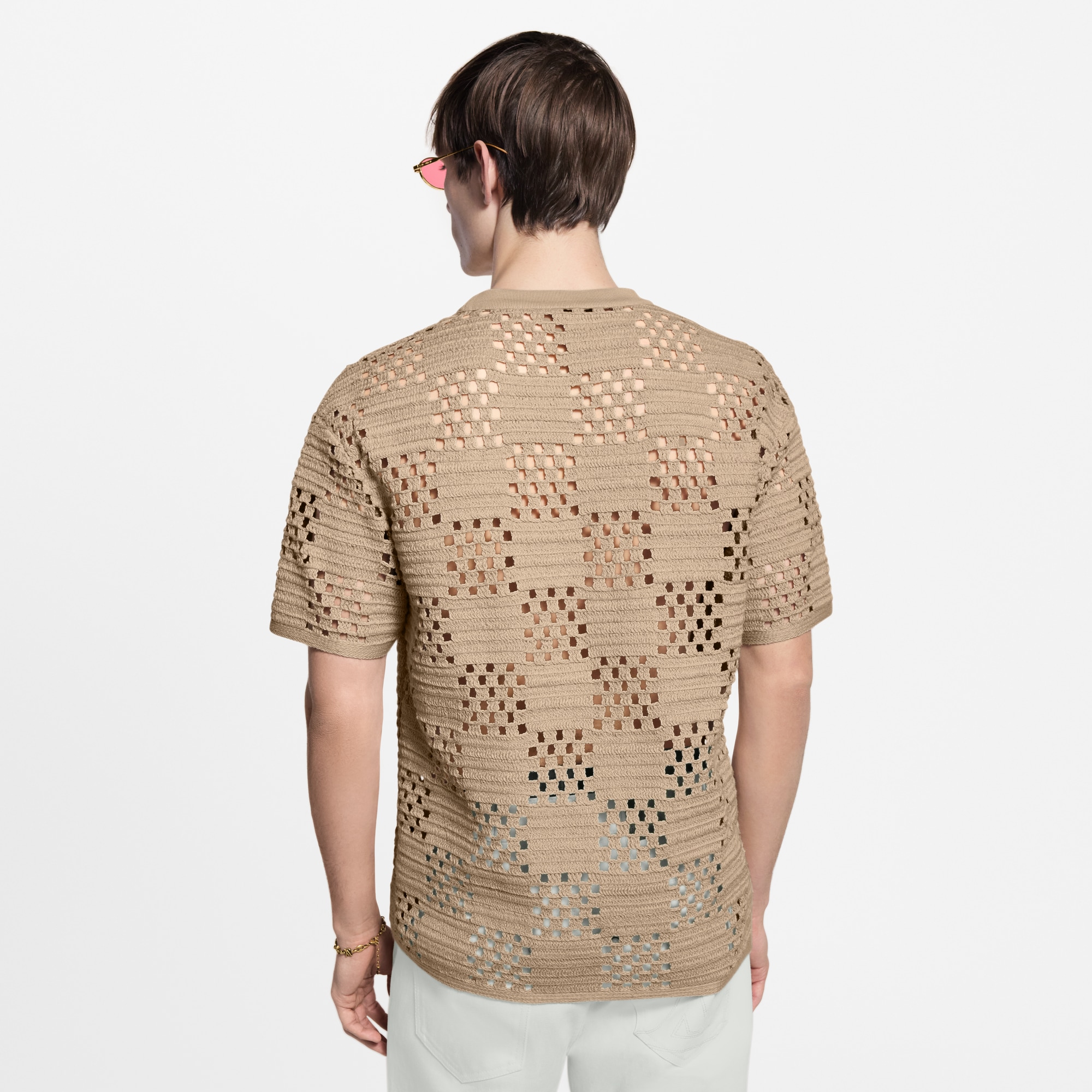 Men - Damier Raffia T-Shirt  Men Ready-to-Wear T-Shirts and Polos | LOUIS VUITTON (Product zoom)