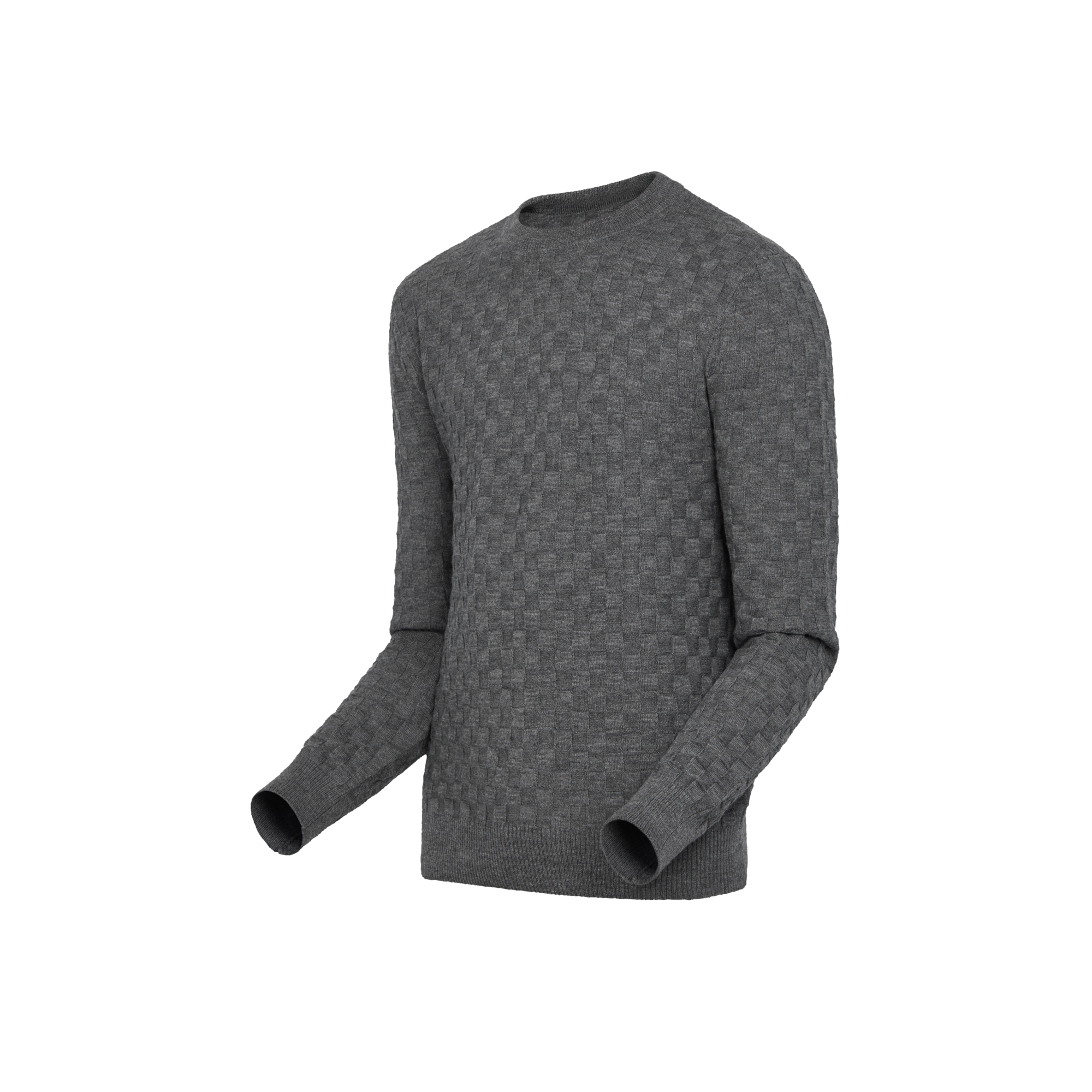 Men - Damier Signature Crewneck  Men Ready-to-Wear Knitwear and Sweatshirts | LOUIS VUITTON (Product zoom)