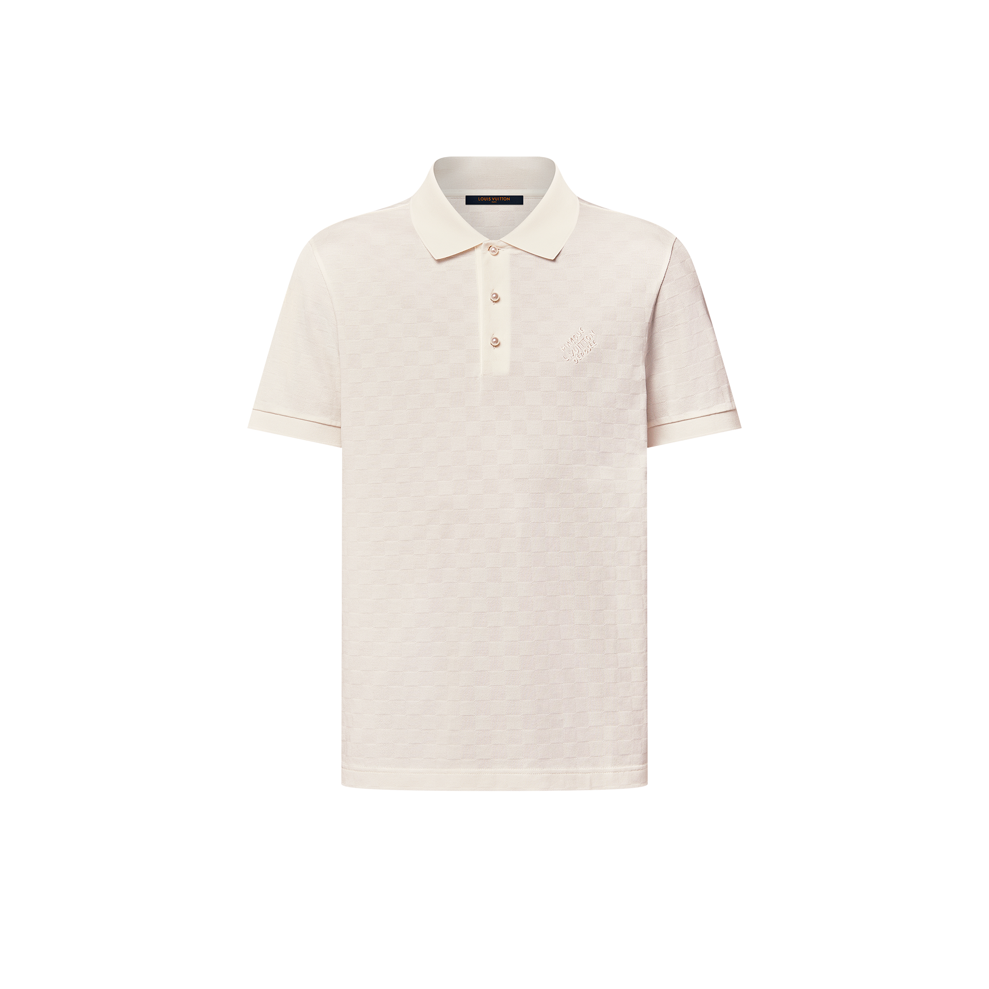 Men - Damier Signature Polo Shirt  Men Ready-to-Wear T-Shirts and Polos | LOUIS VUITTON (Product zoom)