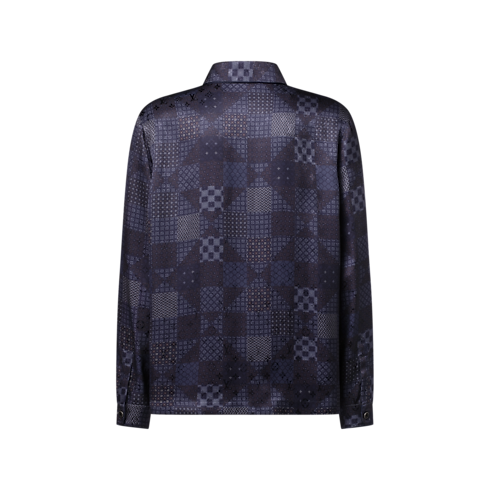 Men - Damier Silk-Blend Pyjama Shirt Men Ready-to-Wear All Ready-to-Wear | LOUIS VUITTON (Product zoom)