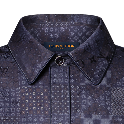 Men - Damier Silk-Blend Pyjama Shirt Men Ready-to-Wear All Ready-to-Wear | LOUIS VUITTON (Product zoom)