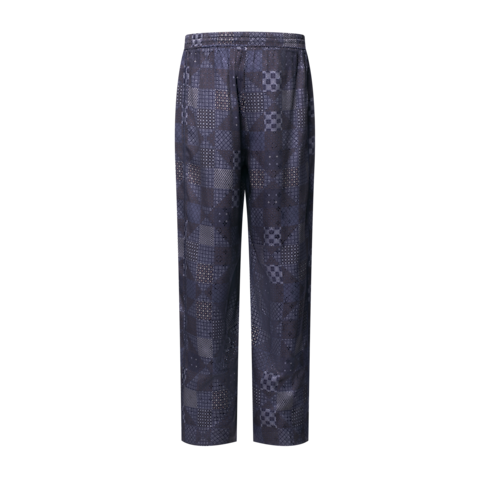 Men - Damier Silk Blend Pyjama Trousers Men Ready-to-Wear All Ready-to-Wear | LOUIS VUITTON (Product zoom)