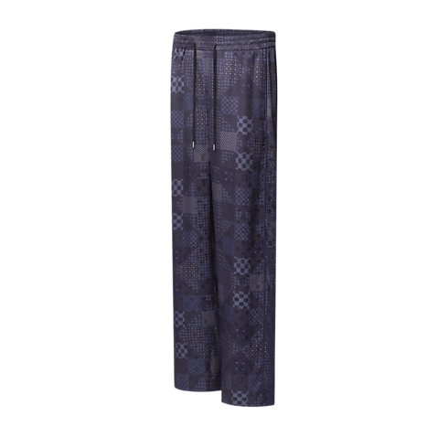 Men - Damier Silk Blend Pyjama Trousers Men Ready-to-Wear All Ready-to-Wear | LOUIS VUITTON (Product zoom)