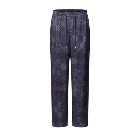 Men - Damier Silk Blend Pyjama Trousers Men Ready-to-Wear All Ready-to-Wear | LOUIS VUITTON (Product zoom)