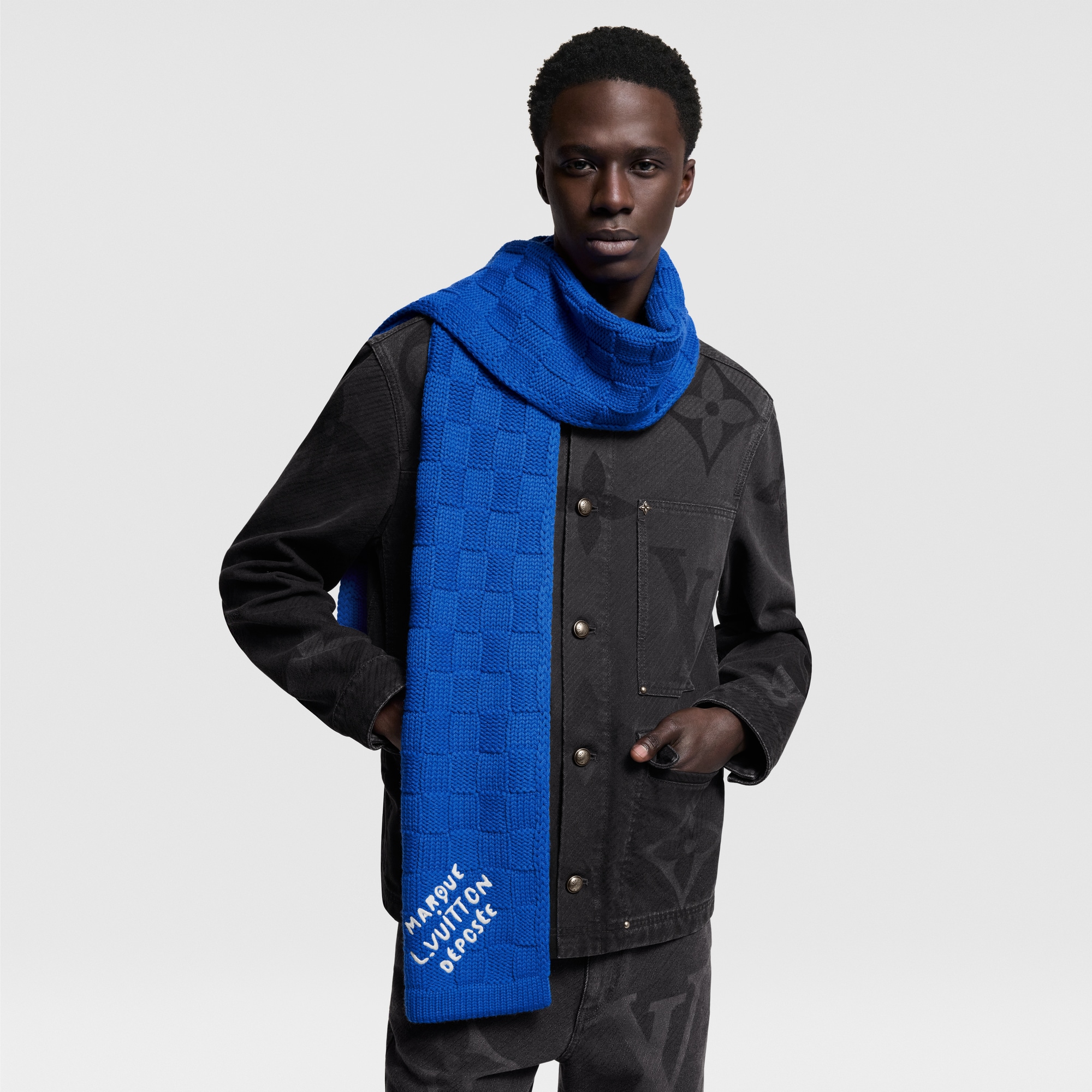 Men - Damier Snug Scarf S00 Men Accessories Scarves | LOUIS VUITTON (Product zoom)