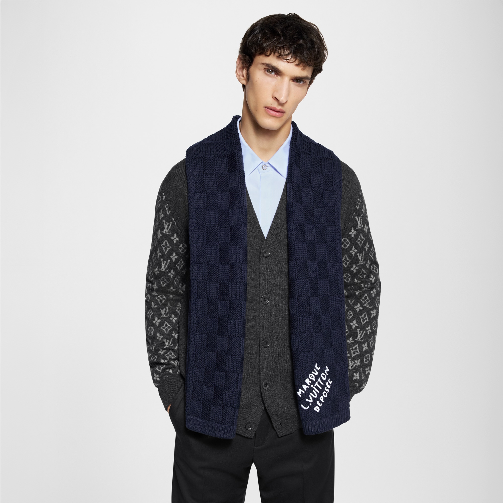 Men - Damier Snug Scarf S00 Men Accessories Scarves | LOUIS VUITTON (Product zoom)