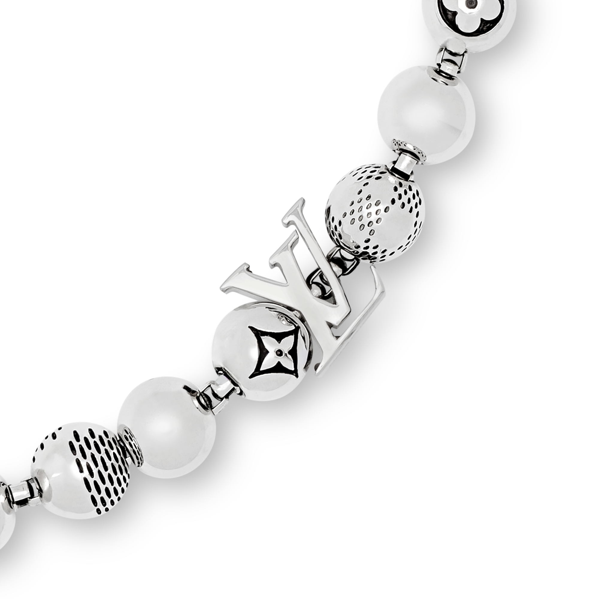 Men - Damier Staples Ball Necklace S00 Men Fashion Jewellery Necklaces and Pendants | LOUIS VUITTON (Product zoom)