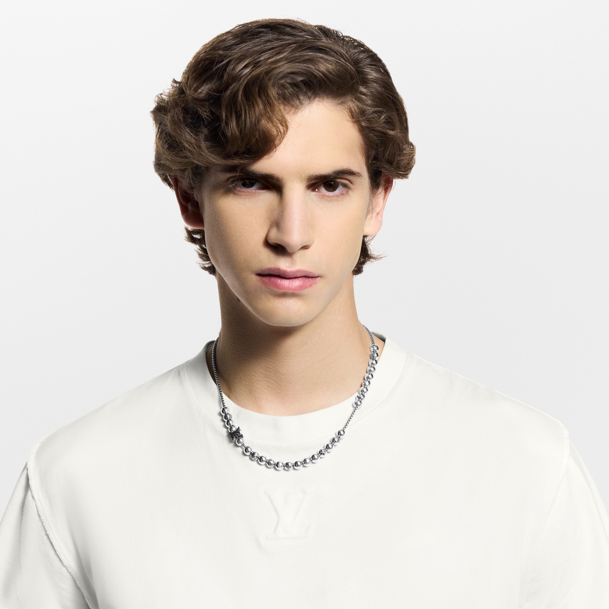 Men - Damier Staples Ball Necklace S00 Men Fashion Jewellery Necklaces and Pendants | LOUIS VUITTON (Product zoom)