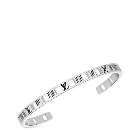 Men - Damier Staples Cut-Out Cuff S00 Men Fashion Jewellery Bracelets | LOUIS VUITTON (Product zoom)