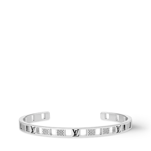 Men - Damier Staples Cut-Out Cuff S00 Men Fashion Jewellery Bracelets | LOUIS VUITTON (Product zoom)