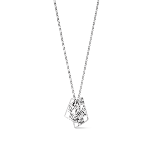 Men - Damier Staples Cut-Out Pendant S00 Men Fashion Jewellery Necklaces | LOUIS VUITTON (Product zoom)