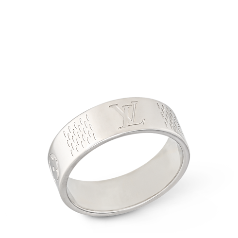 Men - Damier Staples Thin Ring S00 Men Fashion Jewellery Rings | LOUIS VUITTON (Product zoom)