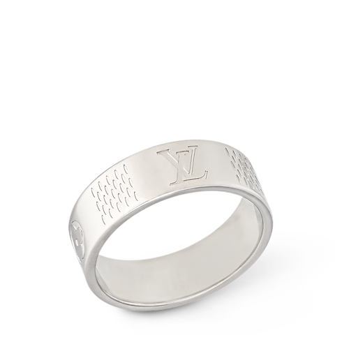 Men - Damier Staples Thin Ring S00 Men Fashion Jewellery Rings | LOUIS VUITTON (Product zoom)