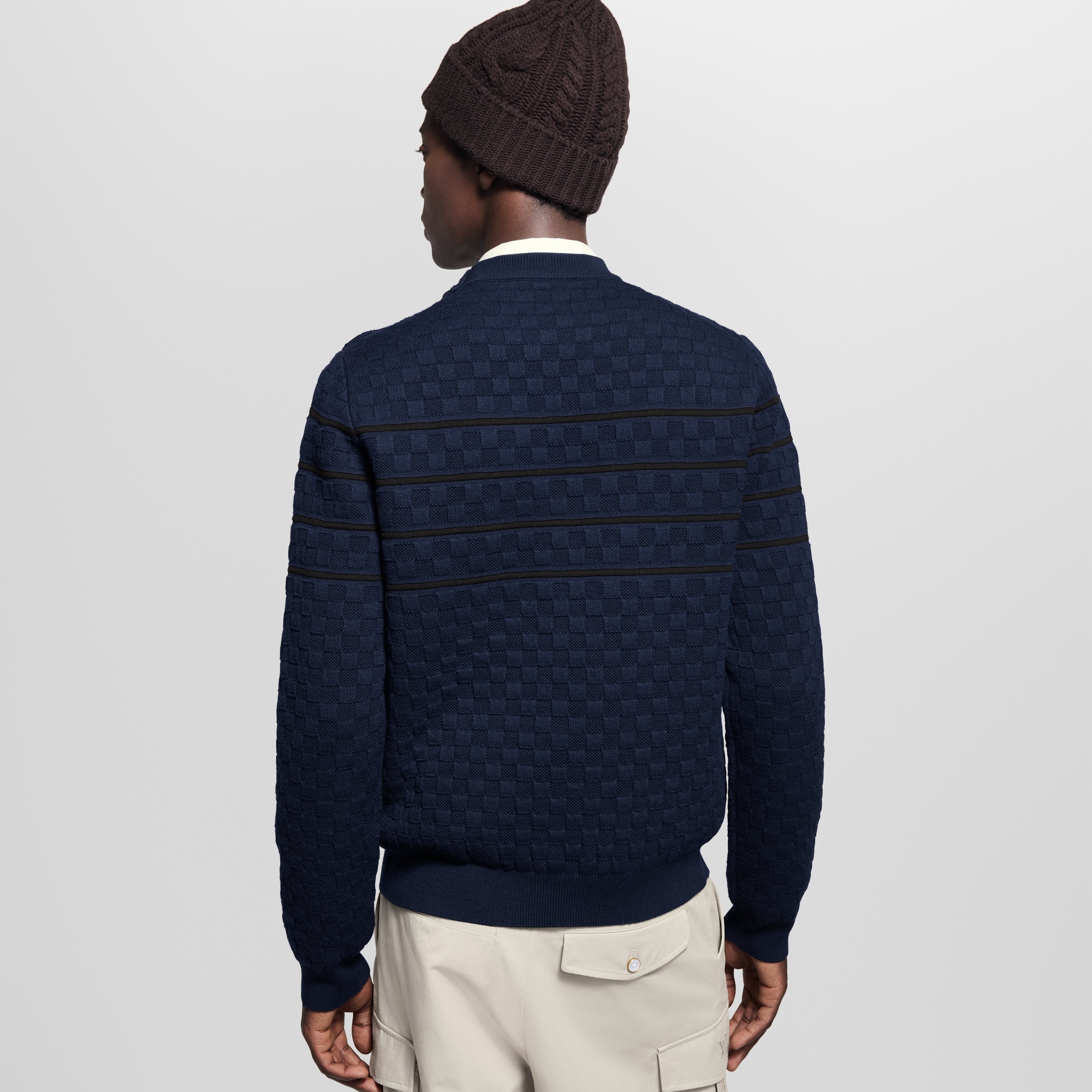 Men - Damier Stripes Jumper  Men Ready-to-Wear All Ready-to-Wear | LOUIS VUITTON (Product zoom)