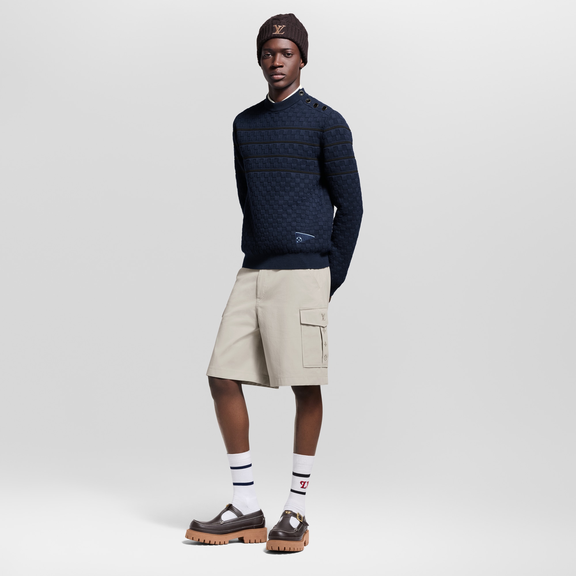 Men - Damier Stripes Jumper  Men Ready-to-Wear All Ready-to-Wear | LOUIS VUITTON (Product zoom)