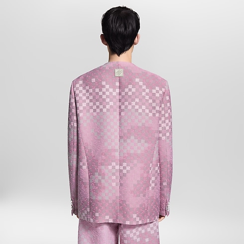 Men - Damoflage Collarless Tweed Jacket Men Ready-to-Wear Blazers and Jackets | LOUIS VUITTON (Product zoom)