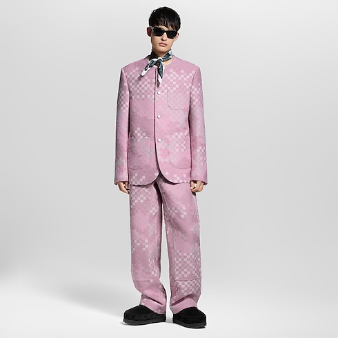 Men - Damoflage Collarless Tweed Jacket Men Ready-to-Wear Blazers and Jackets | LOUIS VUITTON (Product zoom)