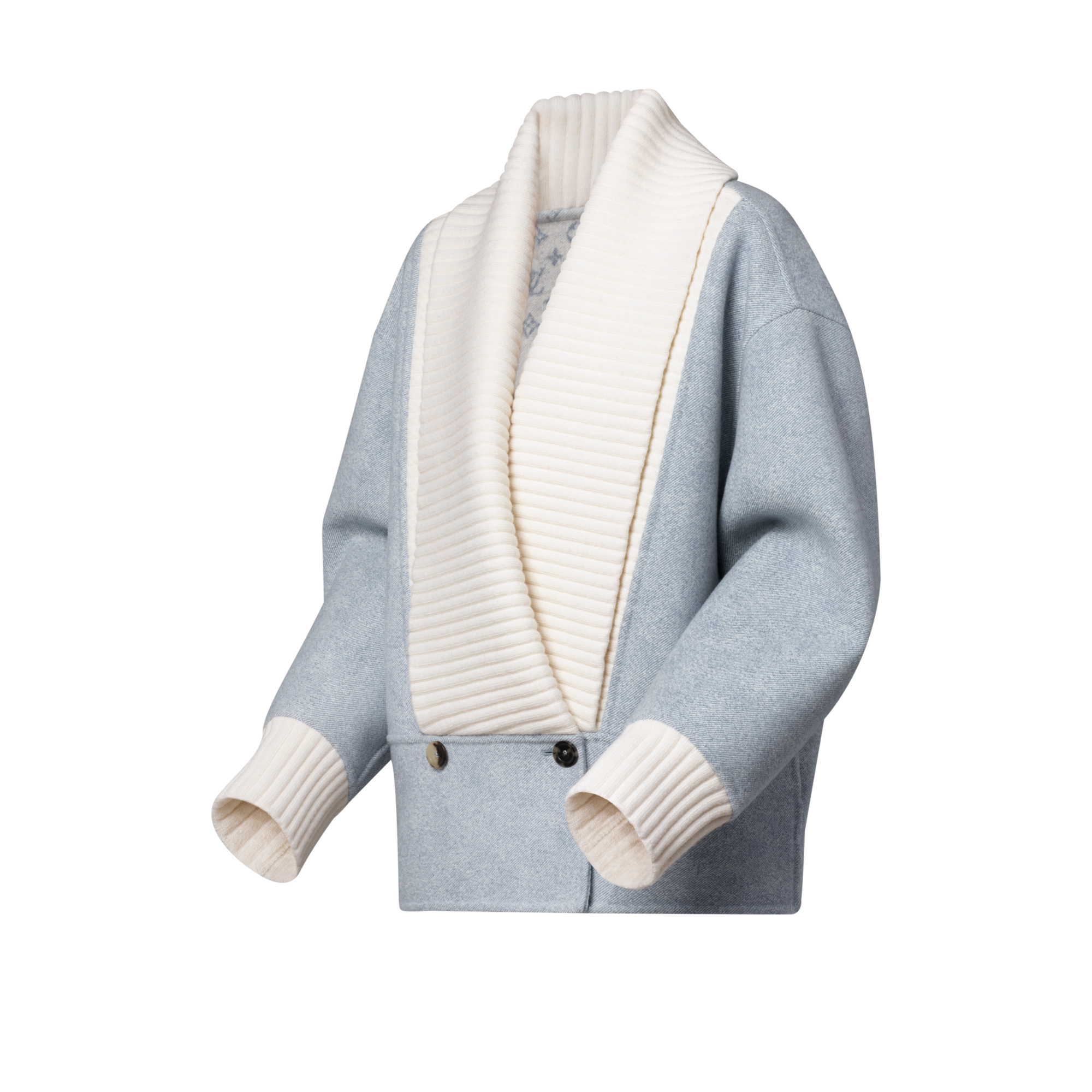 Women - Denim-Effect Double Face Jacket  Women Ready-to-Wear Coats and Jackets | LOUIS VUITTON (Product zoom)