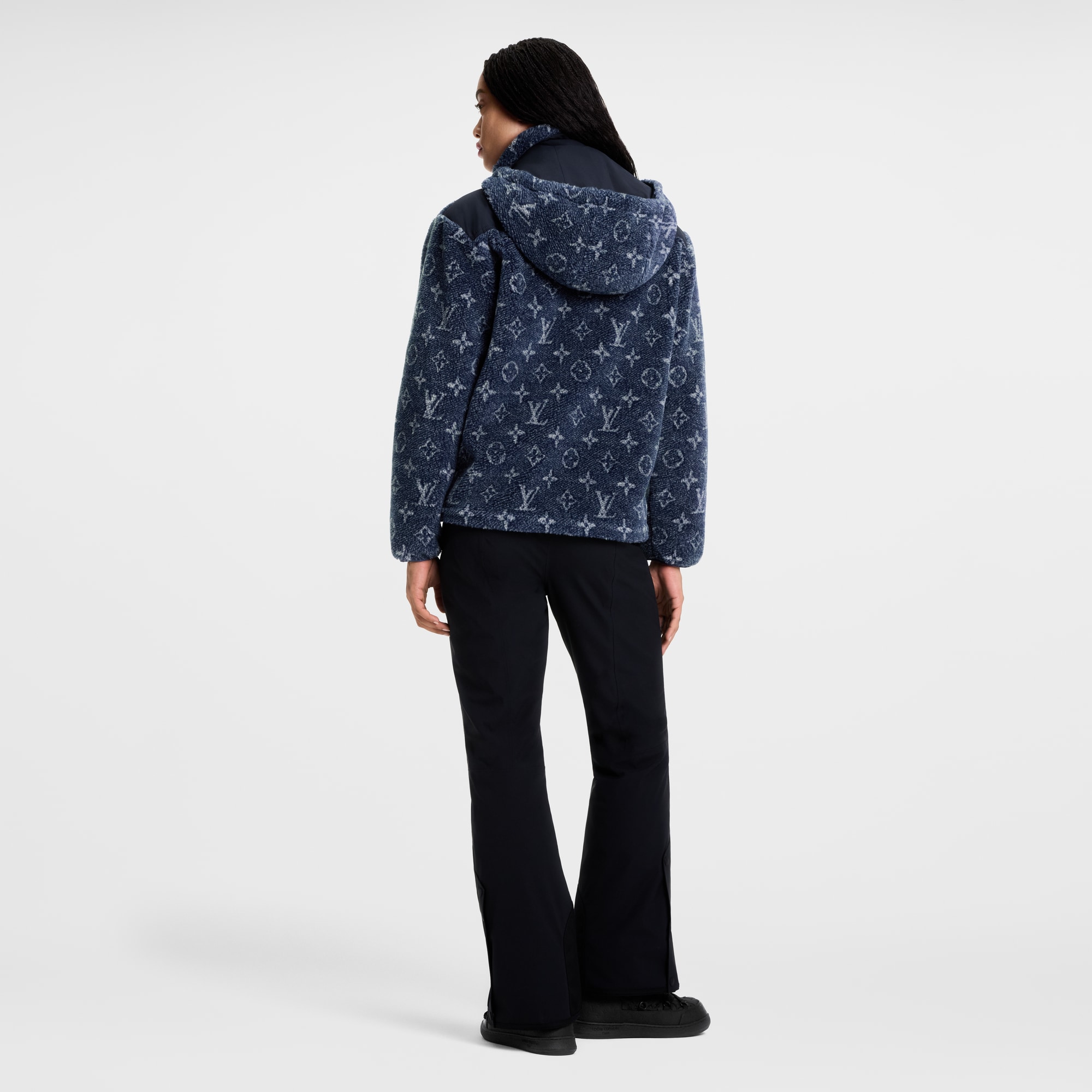 Women - Denim-Effect Monogram Fleece Jacket  Women Ready-to-Wear Coats and Jackets | LOUIS VUITTON (Product zoom)