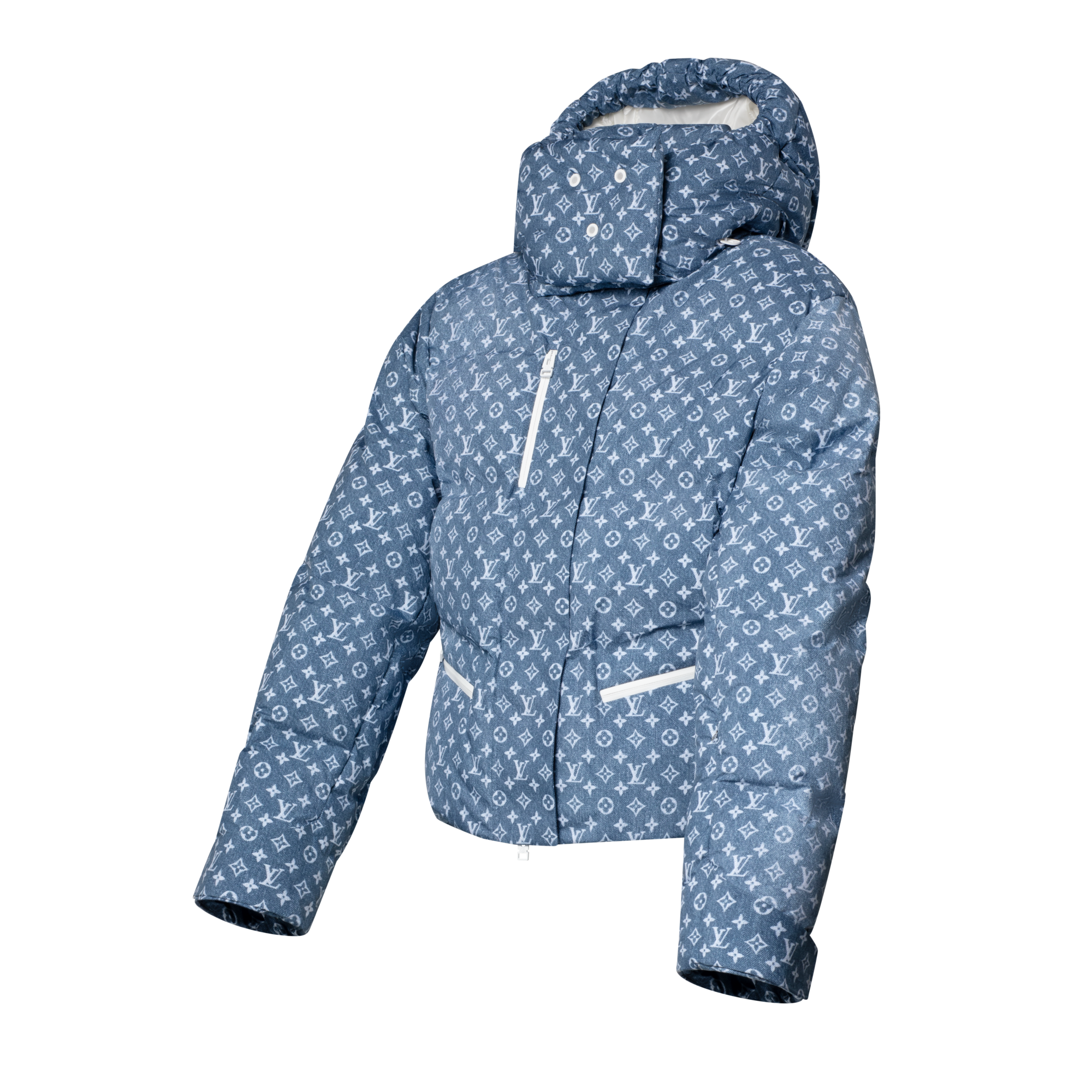 Women - Denim-Effect Monogram Ski Jacket  Women Ready-to-Wear Coats and Jackets | LOUIS VUITTON (Product zoom)
