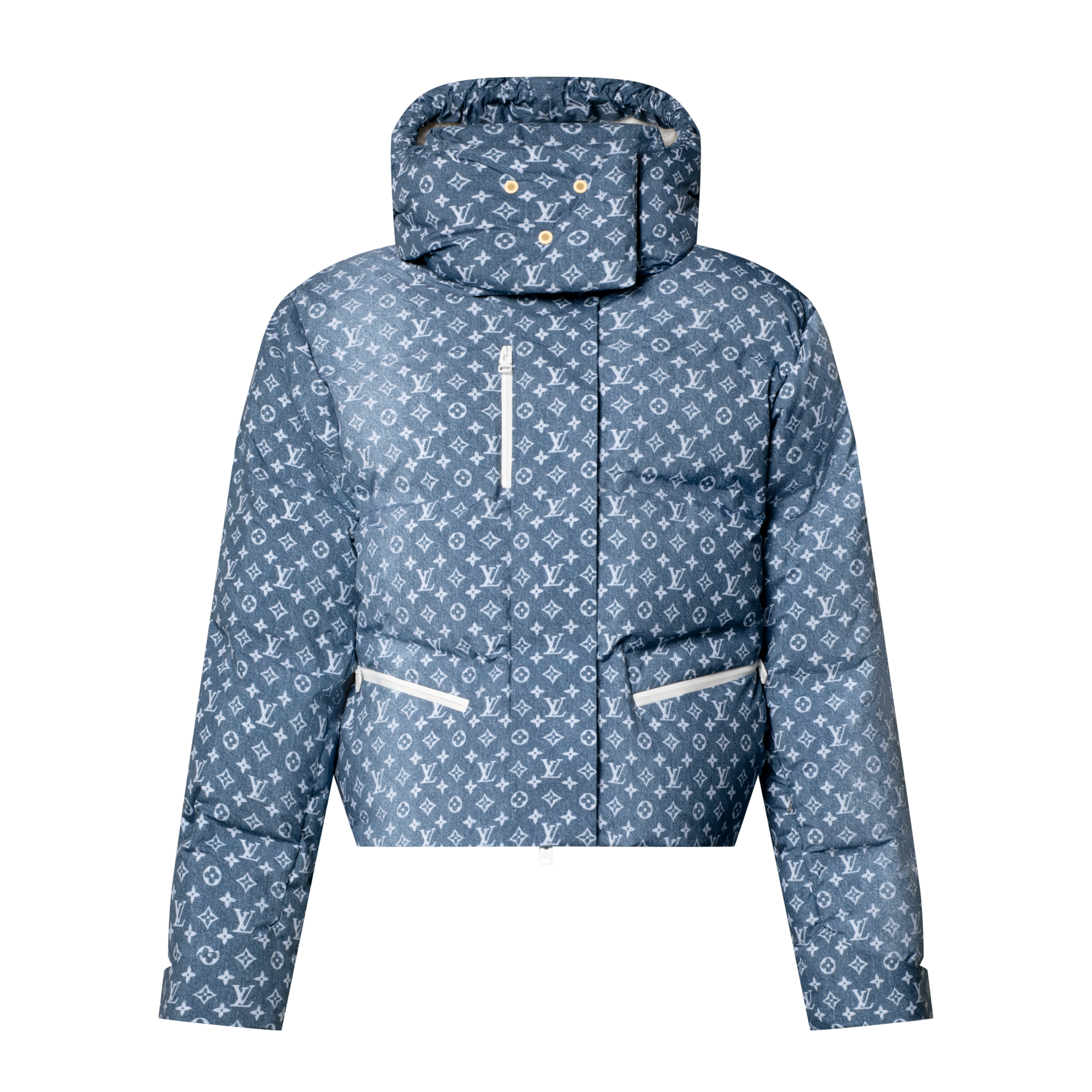 Women - Denim-Effect Monogram Ski Jacket  Women Ready-to-Wear Coats and Jackets | LOUIS VUITTON (Product zoom)