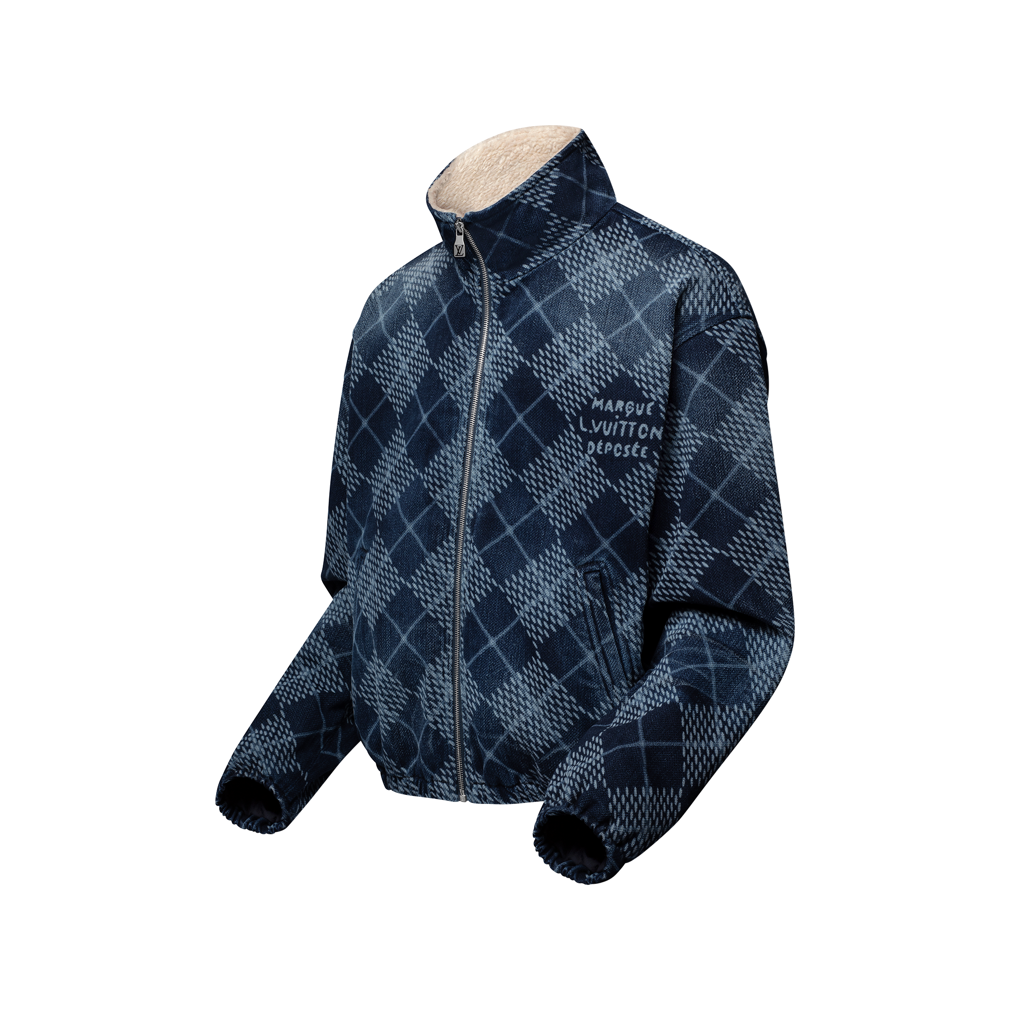 Men - Denim Fleece Blouson  Men Ready-to-Wear Outerwear and Coats | LOUIS VUITTON (Product zoom)